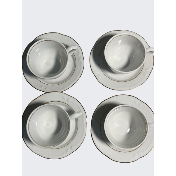 Southington By Baum Fine China Tea Cups & Saucers Golden Rhapsody Made In Poland - Picture 2 of 11